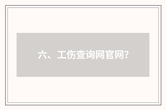 六、工伤查询网官网？