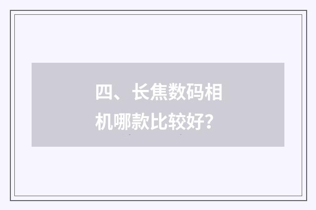 四、长焦数码相机哪款比较好?
