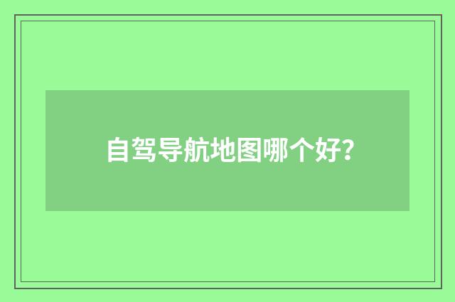 自驾导航地图哪个好？