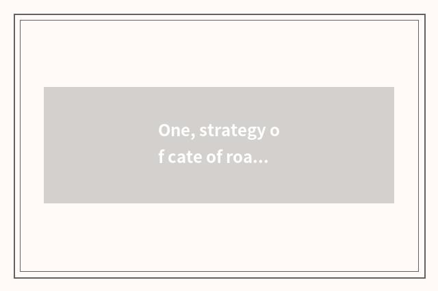 One, strategy of cate of road of Chengdu Chun Xi?