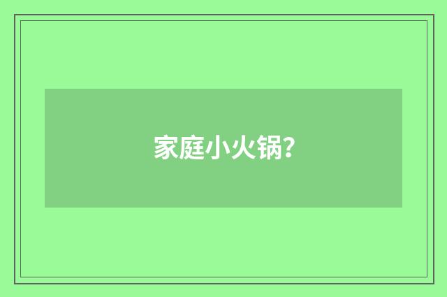 家庭小火锅？