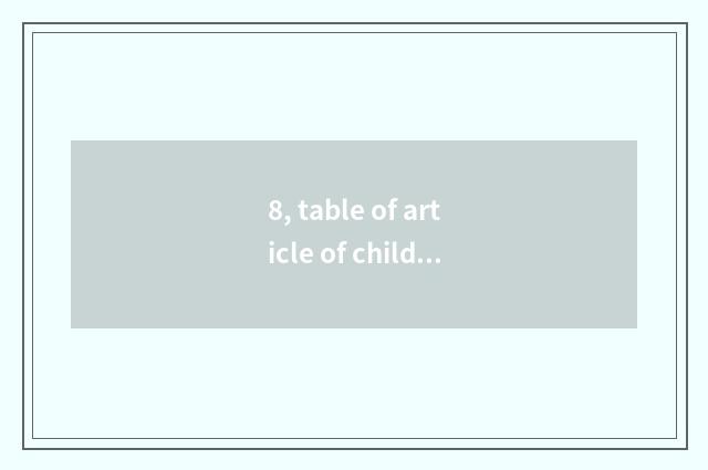 8, table of article of children mental health?