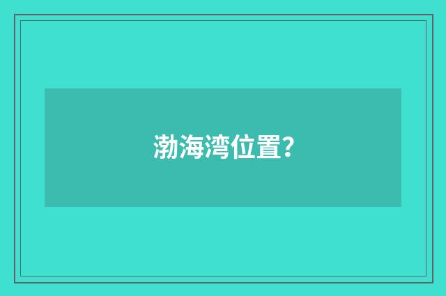 渤海湾位置？