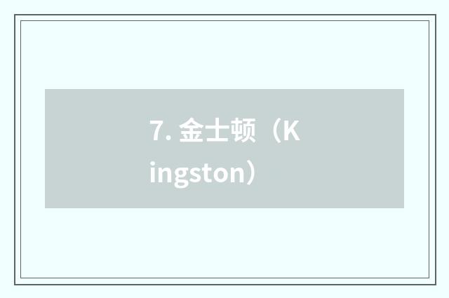 7. 金士顿（Kingston）