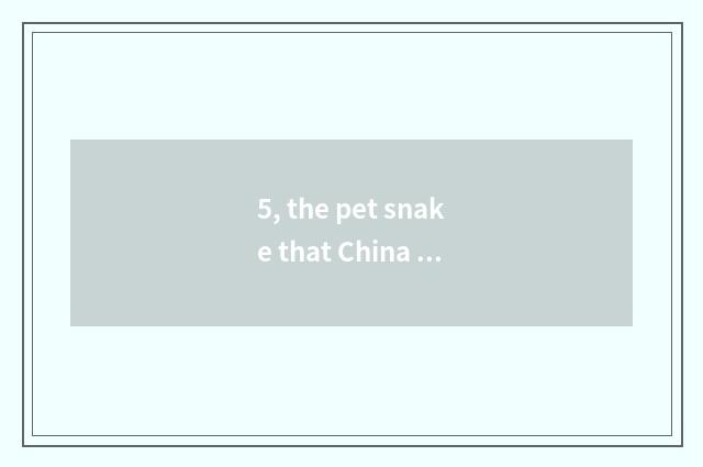 5, the pet snake that China allows to raise?