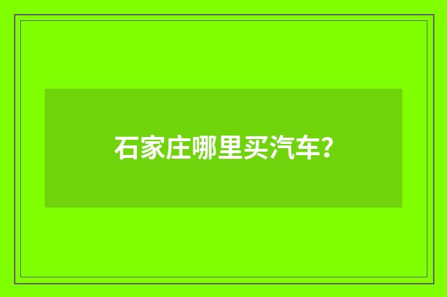 石家庄哪里买汽车？