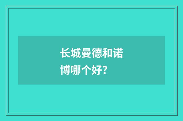 长城曼德和诺博哪个好？