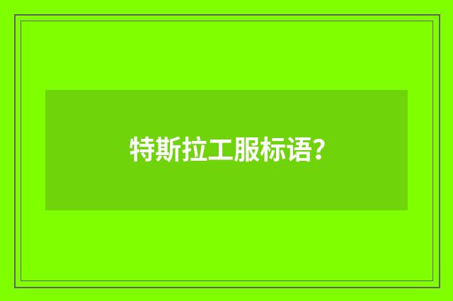 特斯拉工服标语？