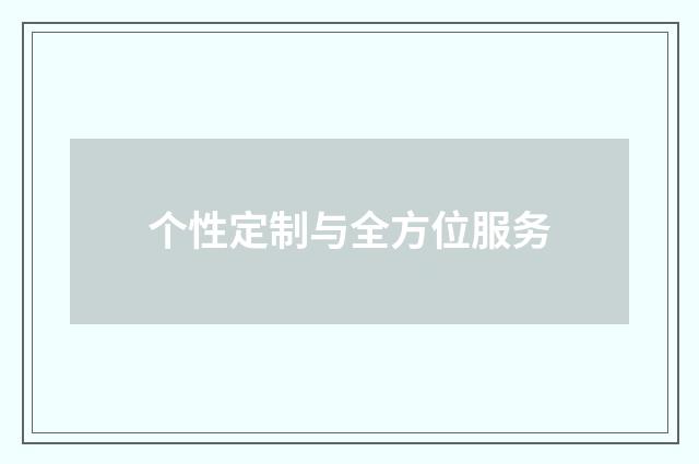 个性定制与全方位服务