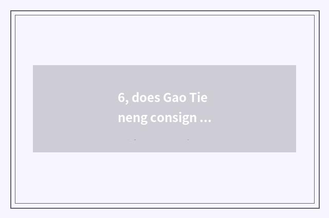 6, does Gao Tieneng consign pet?
