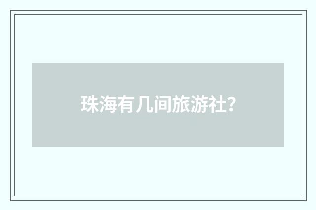 珠海有几间旅游社？