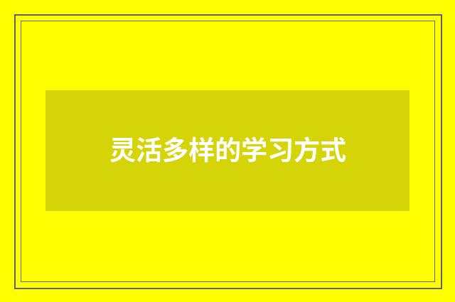 灵活多样的学习方式