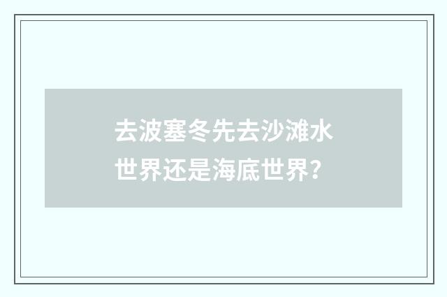 去波塞冬先去沙滩水世界还是海底世界？