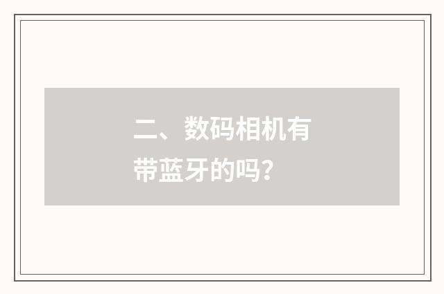 二、数码相机有带蓝牙的吗？