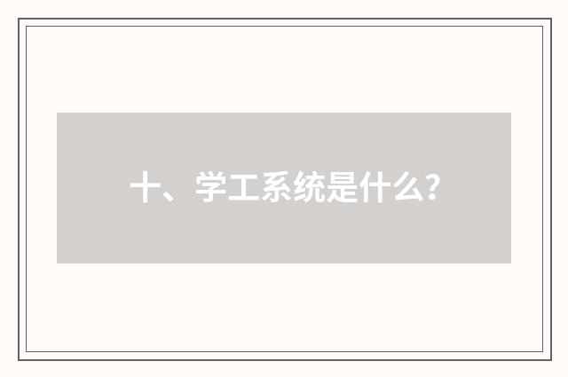 十、学工系统是什么?