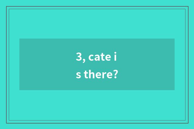 3, cate is there?