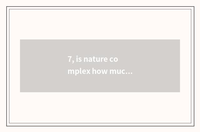 7, is nature complex how much is floor price?