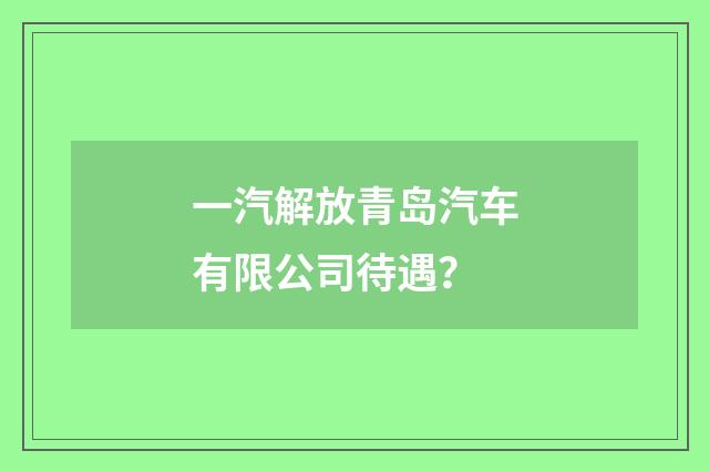 一汽解放青岛汽车有限公司待遇？