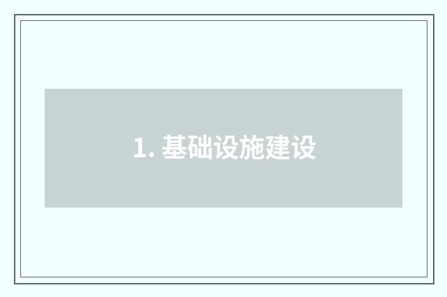 1. 基础设施建设