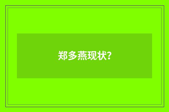 郑多燕现状？