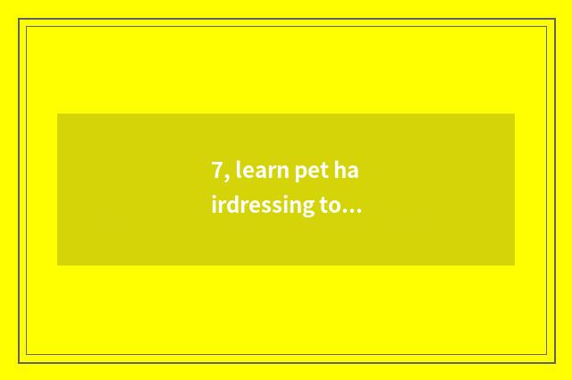 7, learn pet hairdressing to groom where to go learning?