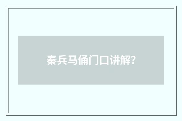秦兵马俑门口讲解？