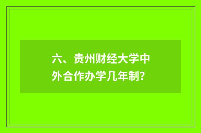 六、贵州财经大学中外合作办学几年制？