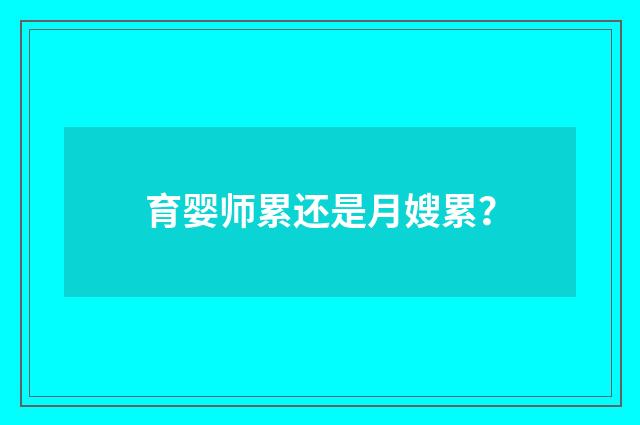育婴师累还是月嫂累？