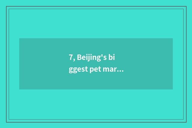 7, Beijing's biggest pet market?