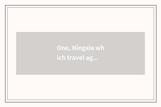 One, Ningxia which travel agent is best?