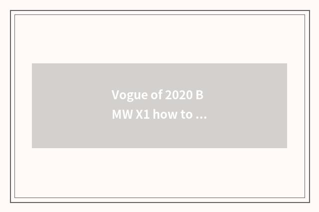 Vogue of 2020 BMW X1 how to brush Carplay?