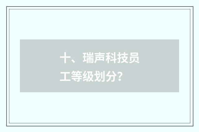 十、瑞声科技员工等级划分？