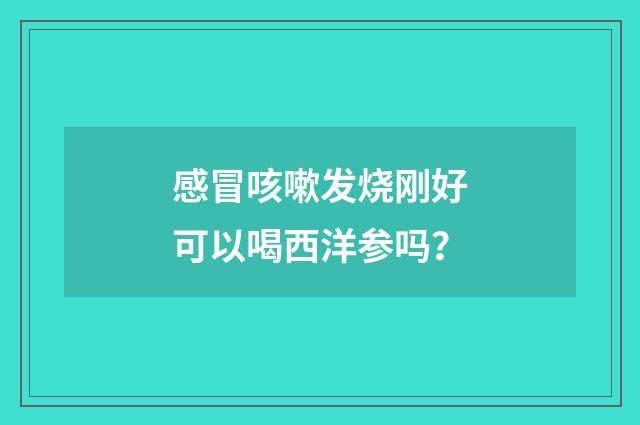 感冒咳嗽发烧刚好可以喝西洋参吗？