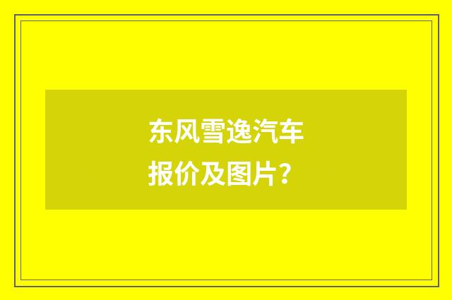 东风雪逸汽车报价及图片？