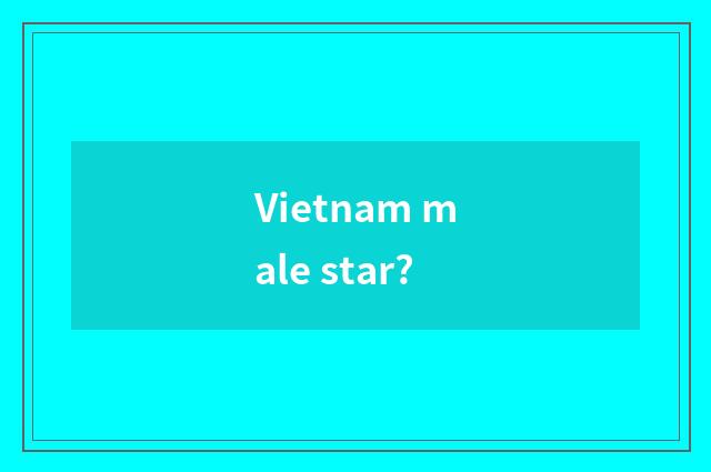 Vietnam male star?
