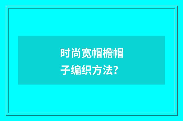 时尚宽帽檐帽子编织方法？
