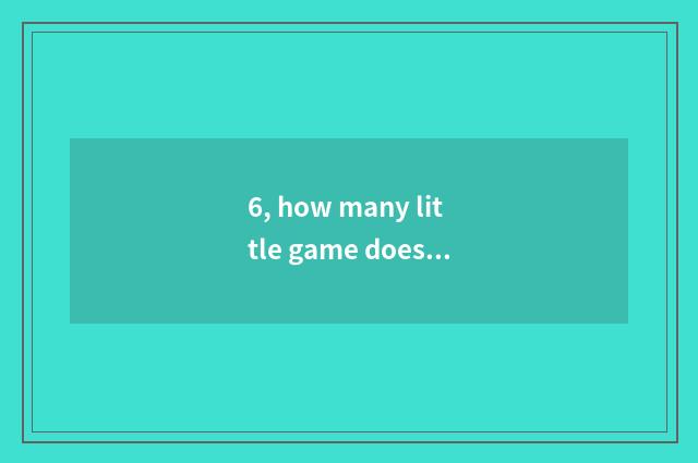 6, how many little game does 7k7k have?
