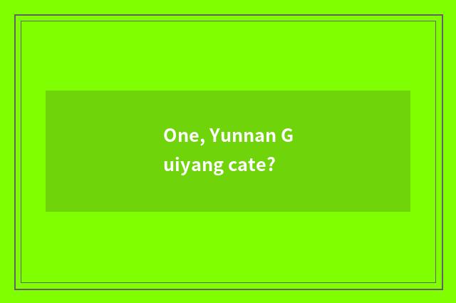 One, Yunnan Guiyang cate?