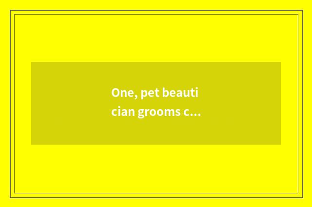 One, pet beautician grooms charge, is pet beautician tuitional how many?