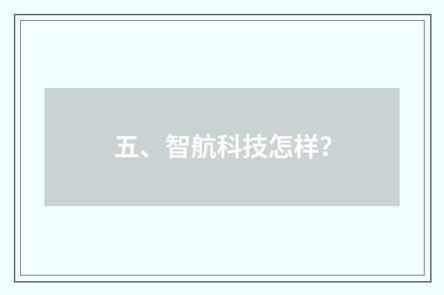 五、智航科技怎样？