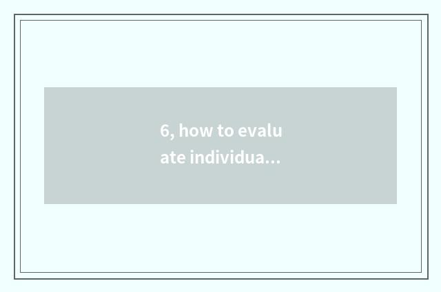 6, how to evaluate individual loan capability?