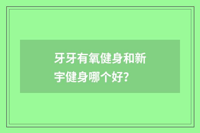 牙牙有氧健身和新宇健身哪个好？