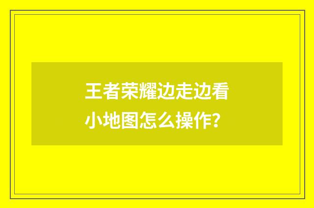 王者荣耀边走边看小地图怎么操作？