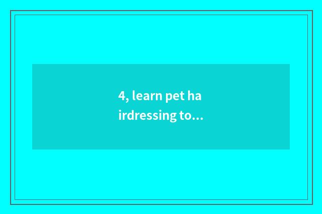 4, learn pet hairdressing to groom where to go learning?