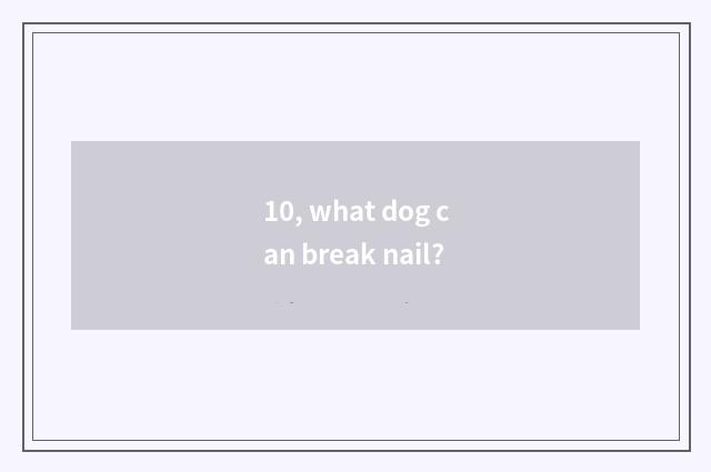 10, what dog can break nail?