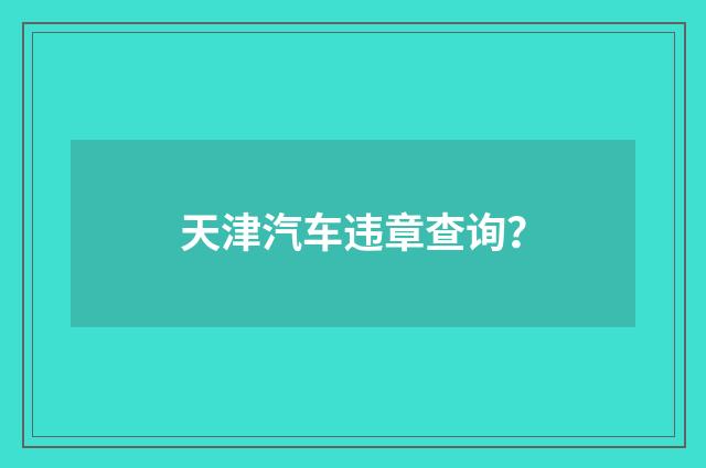 天津汽车违章查询?