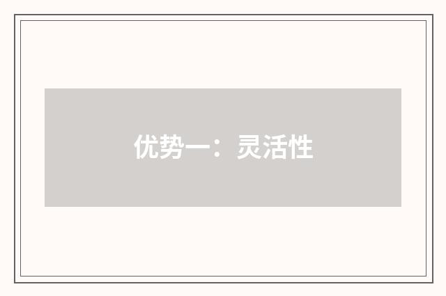 优势一：灵活性