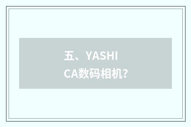 五、YASHICA数码相机？