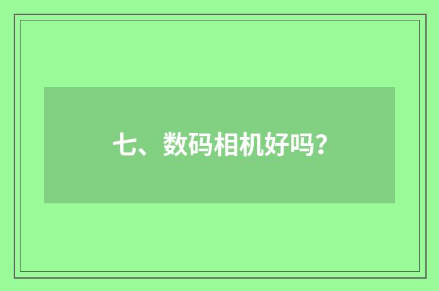七、数码相机好吗？
