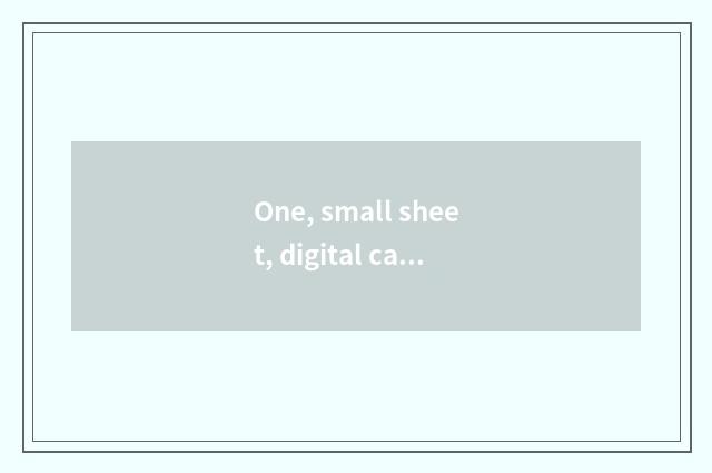 One, small sheet, digital camera which good?